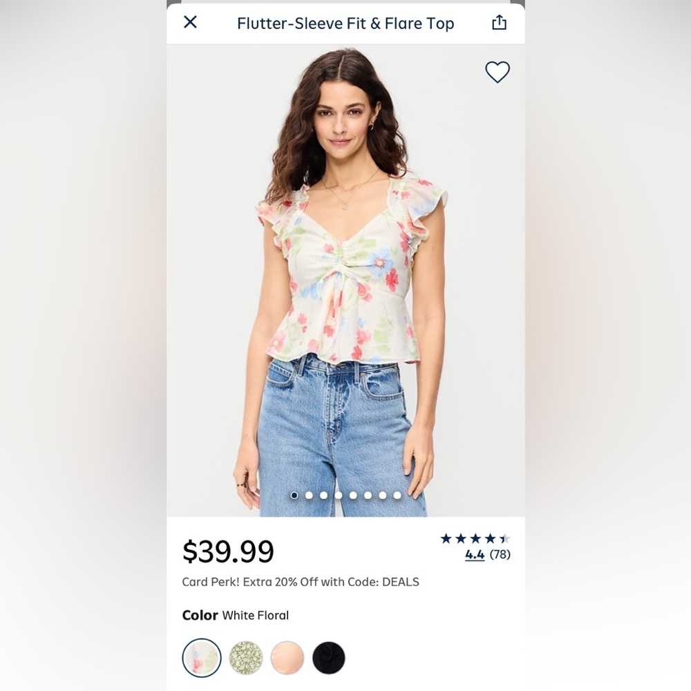 Old Navy Flutter Sleeve Fit & Flare Top NWT